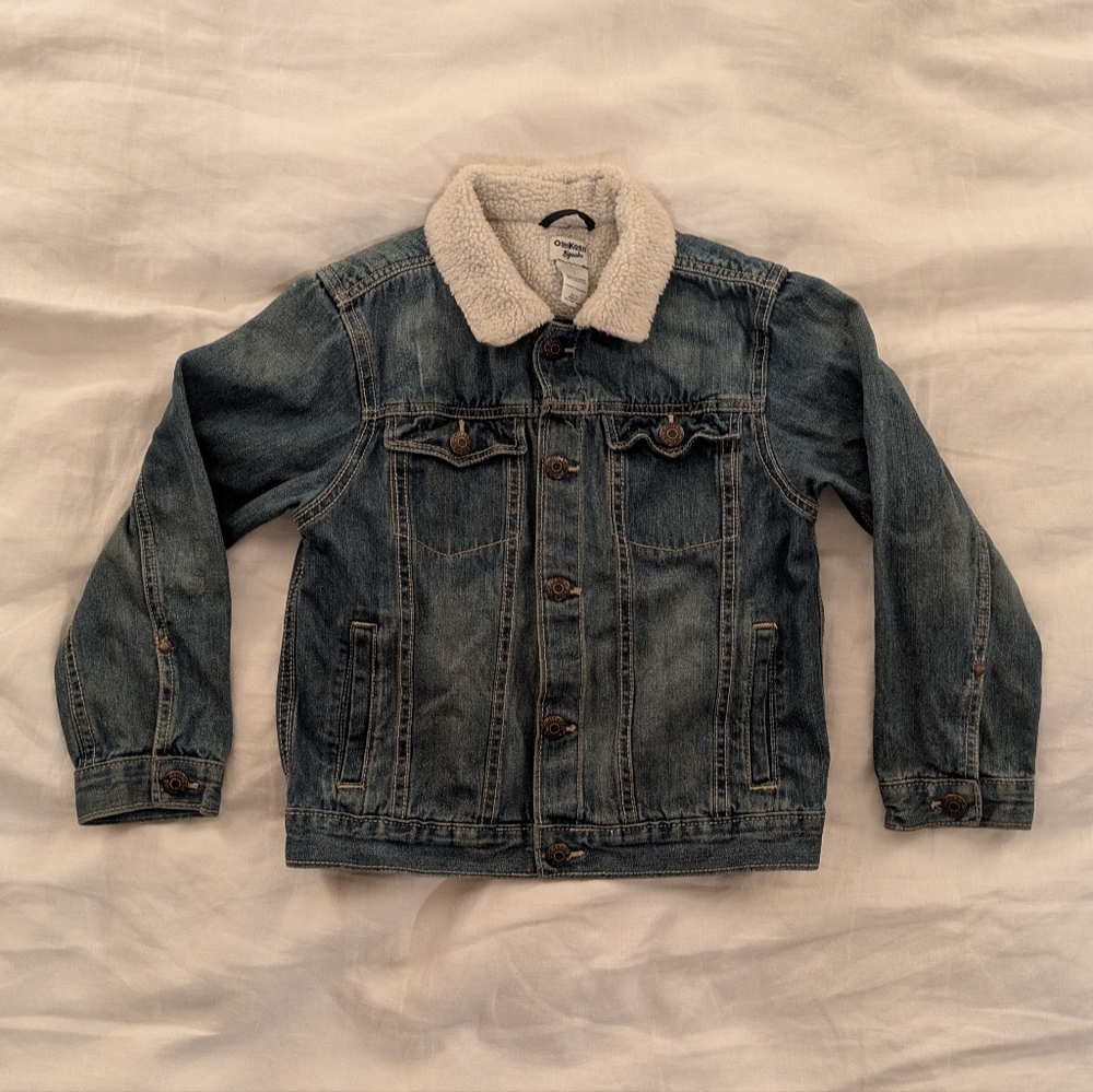 Oshkosh B'gosh shearling/sherpa collar denim jacket size 7 kids